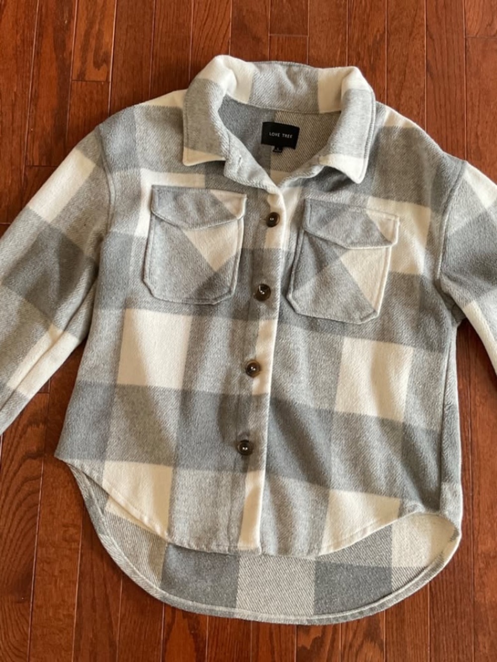 Love Tree Plaid Flannel Shirt Jacket